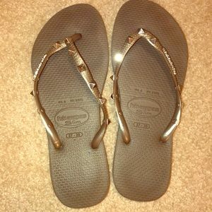 Women’s studded flip flops